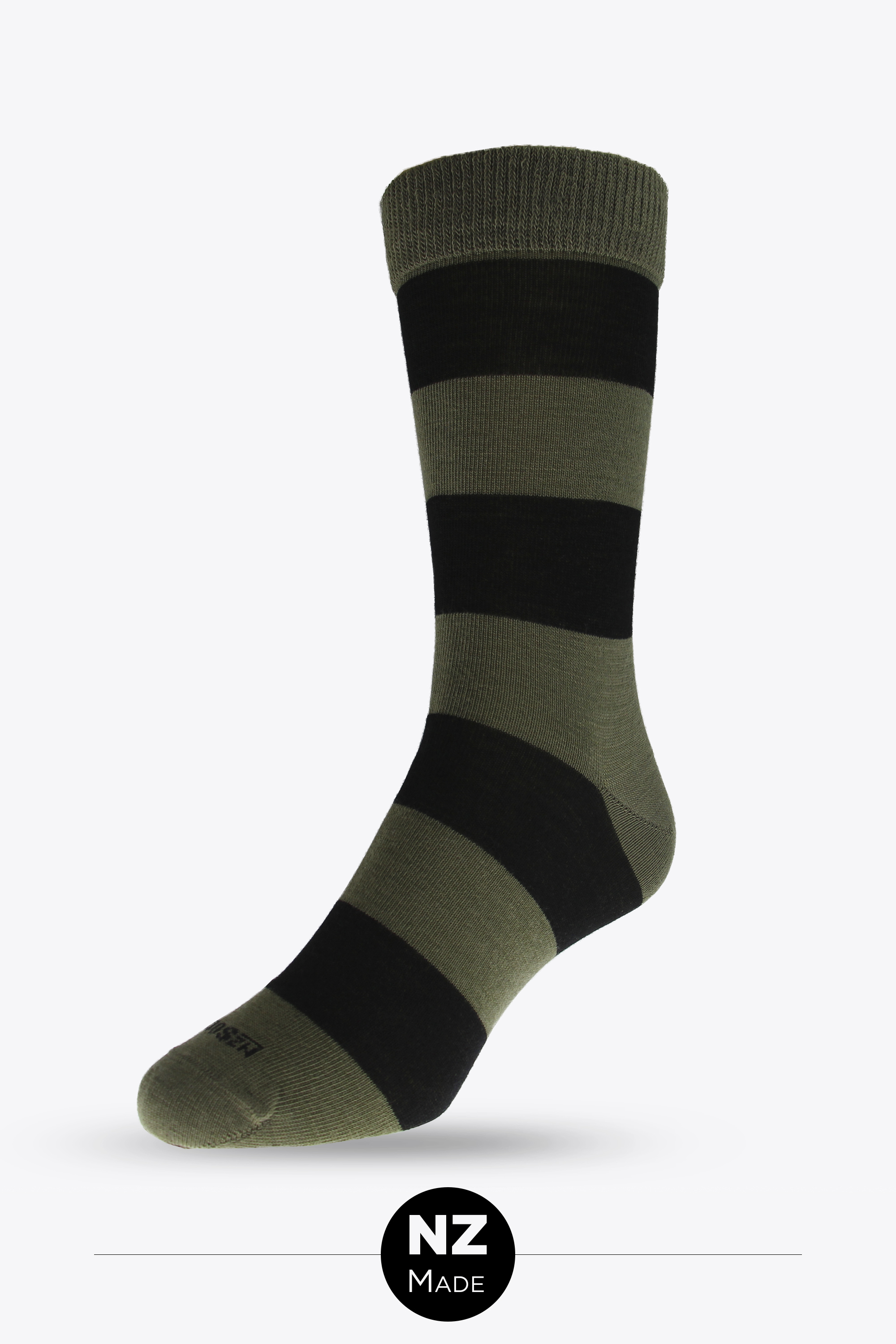 Wide Stripe Dress Sock - kalamata